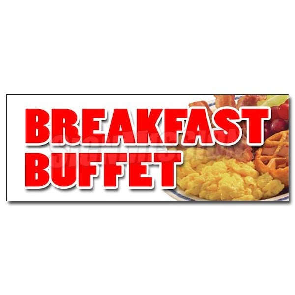 Signmission BREAKFAST BUFFET DECAL sticker ayce waffle pancake bacon eggs all can eat, D-24 Breakfast Buffet D-24 Breakfast Buffet - main